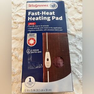 Walgreens Plush  Fast Heat Heating Pad 12" x 24",